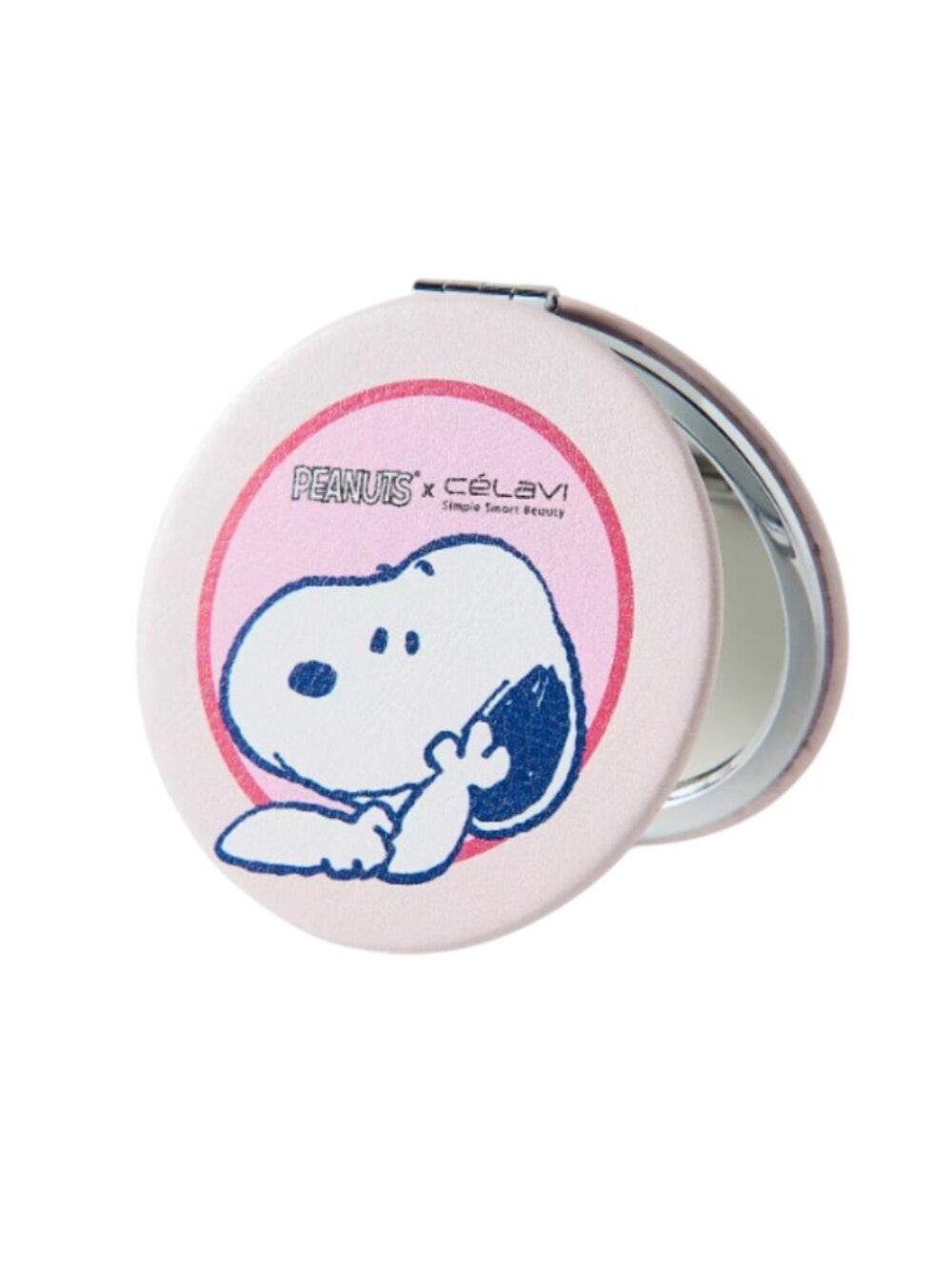 Peanuts x Célavi Snoopy Compact Mirror - Pink Dual Magnifying Pocket Mirror NWT